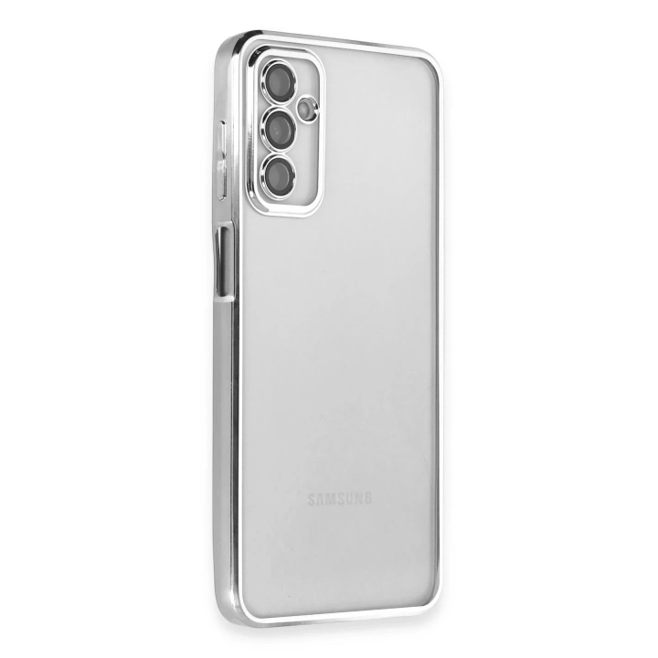 BFS  Samsung Galaxy M23 Kılıf Razer Lensli Silikon - Gümüş