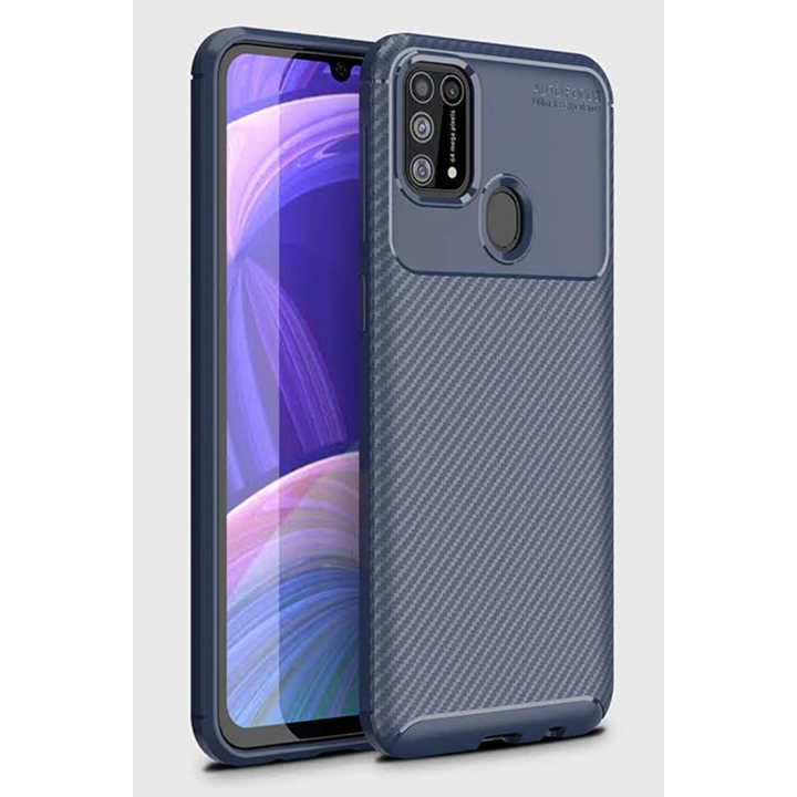 BFS  Samsung Galaxy M31 Kılıf Auto Focus Karbon Kapak - Lacivert