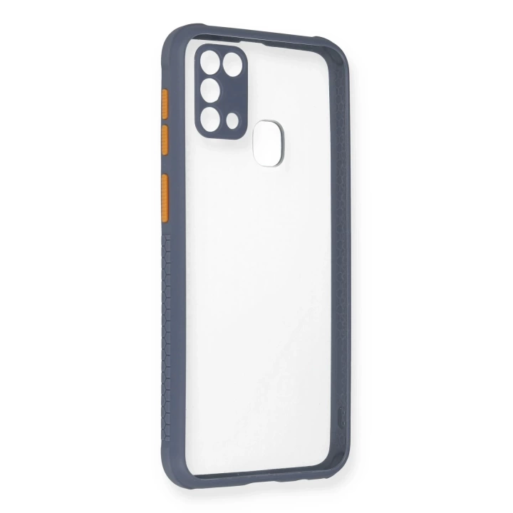 BFS  Samsung Galaxy M31 Kılıf Miami Şeffaf Silikon - Gri