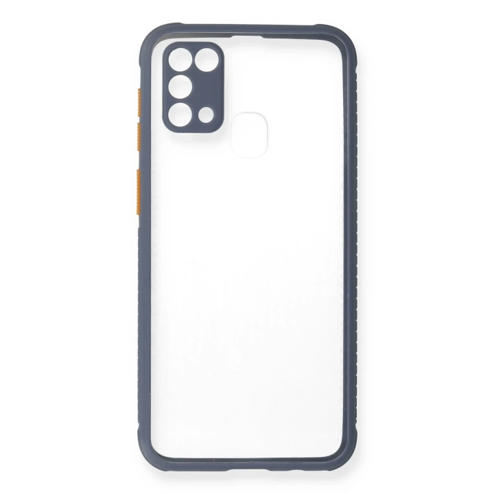 BFS  Samsung Galaxy M31 Kılıf Miami Şeffaf Silikon - Gri