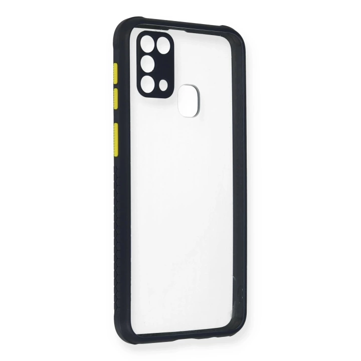 BFS  Samsung Galaxy M31 Kılıf Miami Şeffaf Silikon - Lacivert