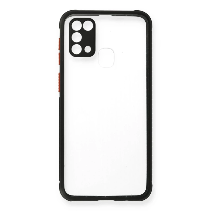 BFS  Samsung Galaxy M31 Kılıf Miami Şeffaf Silikon - Siyah