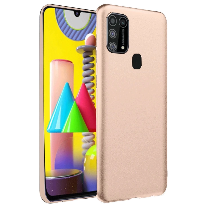 BFS  Samsung Galaxy M31 Kılıf Nano içi Kadife Silikon - Pudra