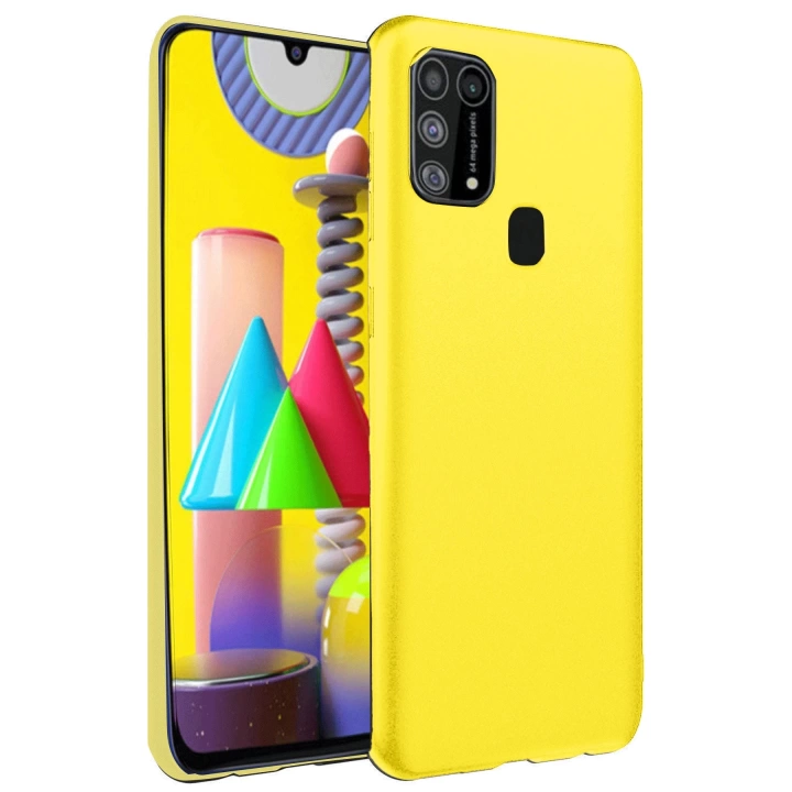 BFS  Samsung Galaxy M31 Kılıf Nano içi Kadife Silikon - Sarı