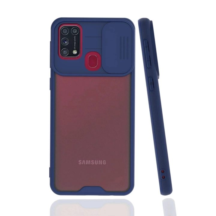 BFS  Samsung Galaxy M31 Kılıf Platin Kamera Koruma Silikon - Lacivert