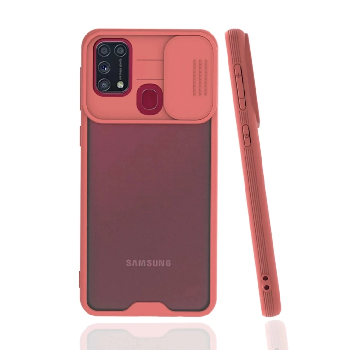 BFS  Samsung Galaxy M31 Kılıf Platin Kamera Koruma Silikon - Pembe