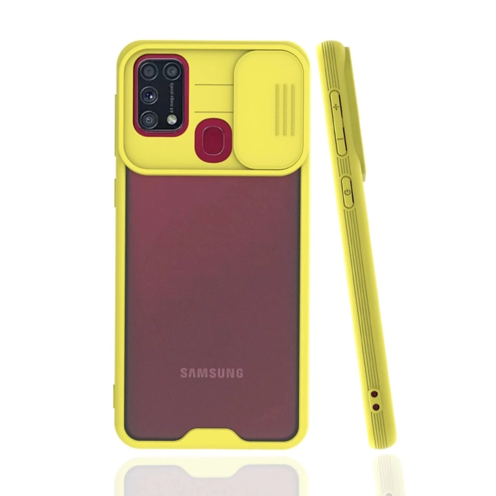 BFS  Samsung Galaxy M31 Kılıf Platin Kamera Koruma Silikon - Sarı