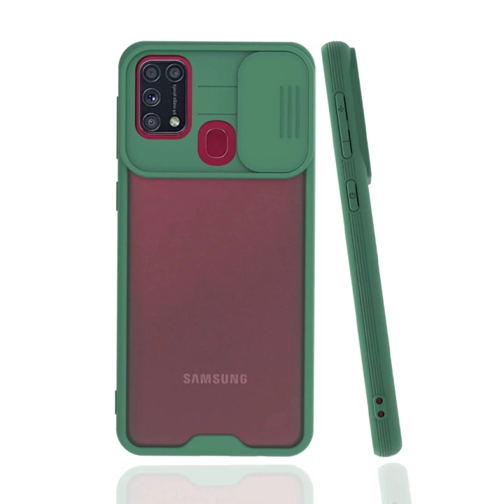 BFS  Samsung Galaxy M31 Kılıf Platin Kamera Koruma Silikon - Yeşil
