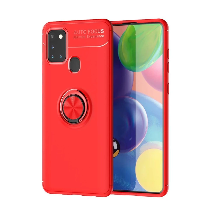 BFS  Samsung Galaxy M31 Kılıf Range Yüzüklü Silikon - Kırmızı