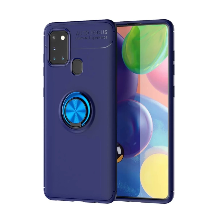 BFS  Samsung Galaxy M31 Kılıf Range Yüzüklü Silikon - Mavi