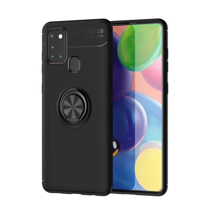 BFS  Samsung Galaxy M31 Kılıf Range Yüzüklü Silikon - Siyah