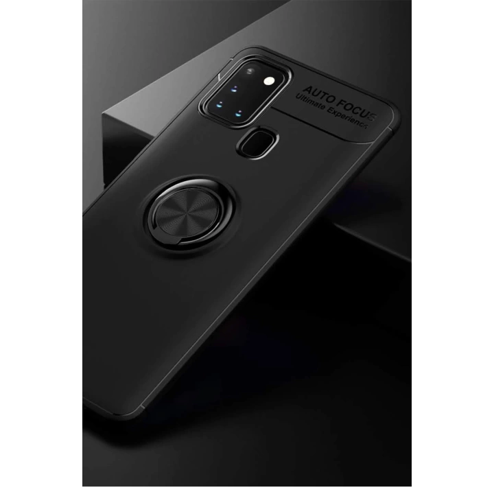 BFS  Samsung Galaxy M31 Kılıf Range Yüzüklü Silikon - Siyah
