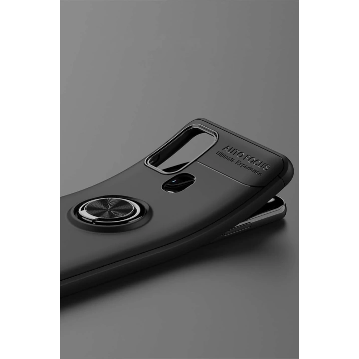 BFS  Samsung Galaxy M31 Kılıf Range Yüzüklü Silikon - Siyah
