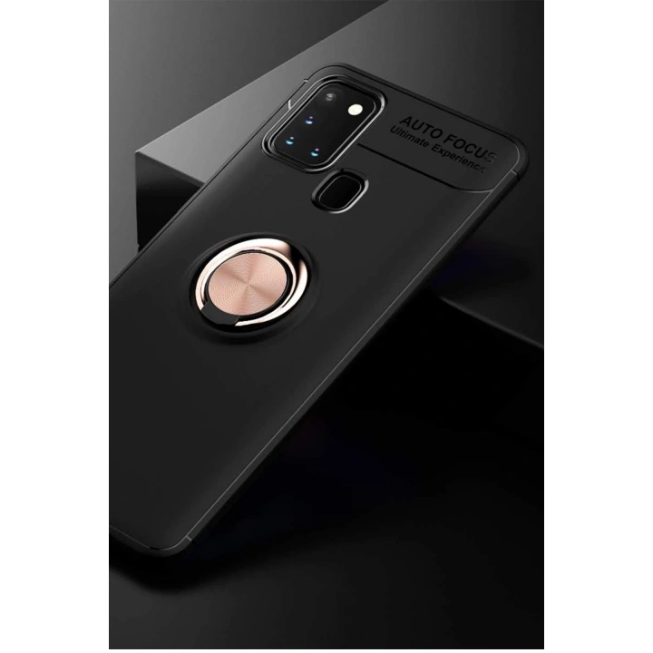 BFS  Samsung Galaxy M31 Kılıf Range Yüzüklü Silikon - Siyah-Gold