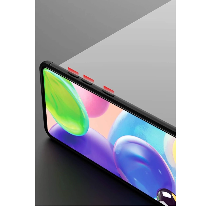 BFS  Samsung Galaxy M31 Kılıf Range Yüzüklü Silikon - Siyah-Gold
