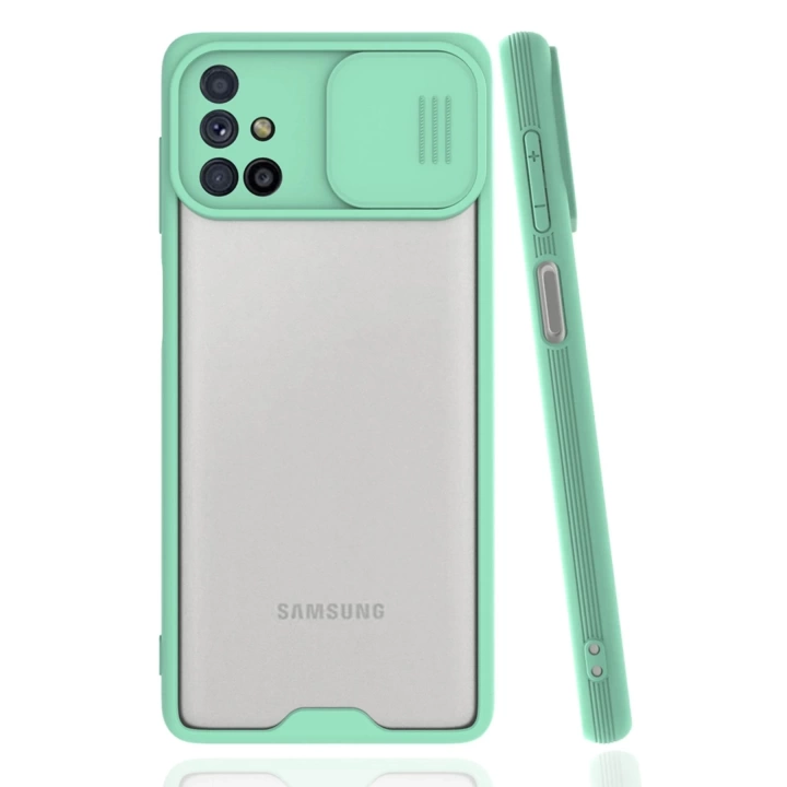 BFS  Samsung Galaxy M31S Kılıf Platin Kamera Koruma Silikon - Açık Yeşil