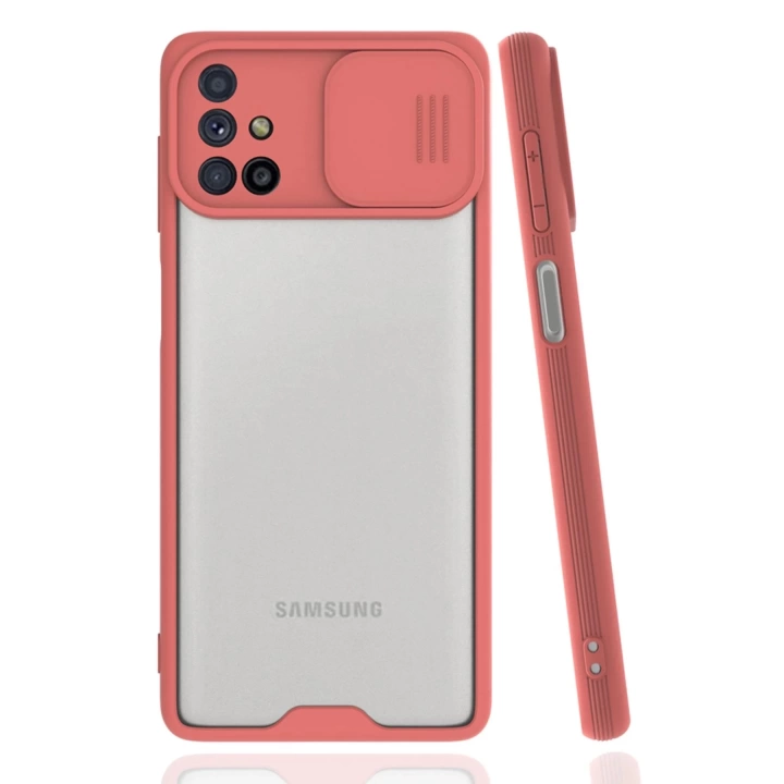 BFS  Samsung Galaxy M31S Kılıf Platin Kamera Koruma Silikon - Pembe