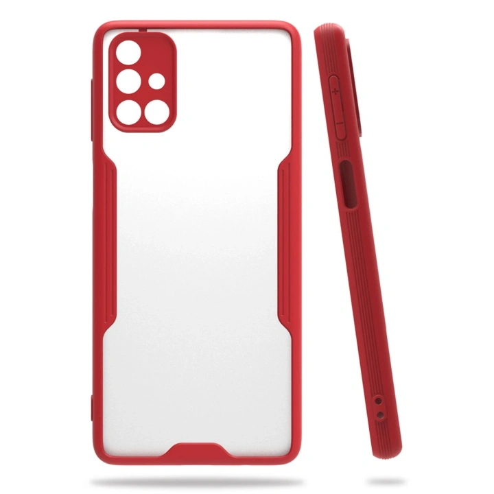 BFS  Samsung Galaxy M31S Kılıf Platin Silikon - Kırmızı
