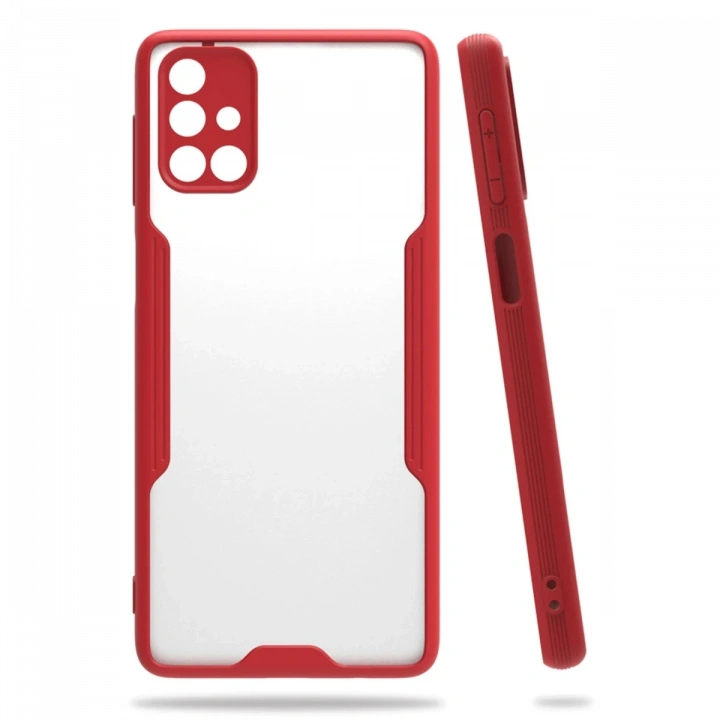BFS  Samsung Galaxy M31S Kılıf Platin Silikon - Kırmızı