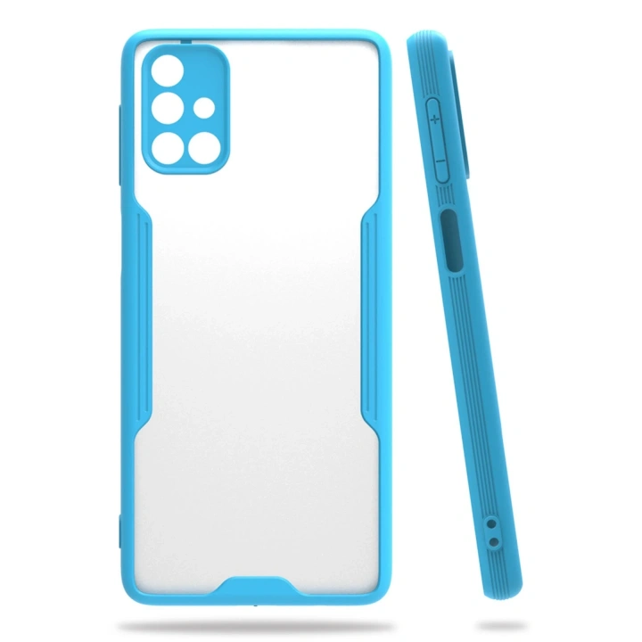 BFS  Samsung Galaxy M31S Kılıf Platin Silikon - Mavi