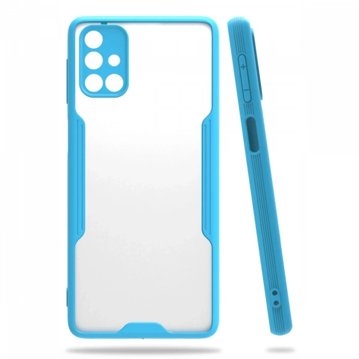 BFS  Samsung Galaxy M31S Kılıf Platin Silikon - Mavi