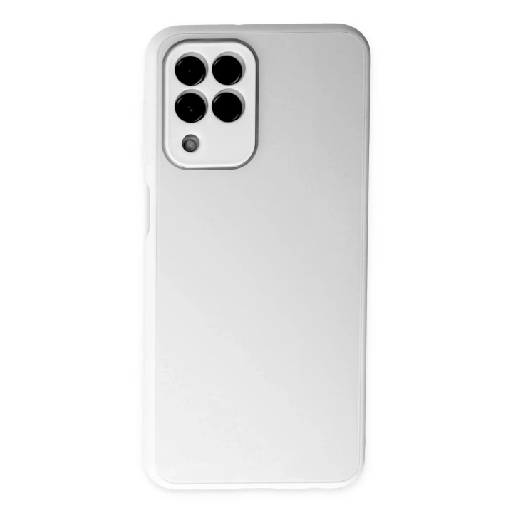 BFS  Samsung Galaxy M33 Kılıf Glass Kapak - Beyaz