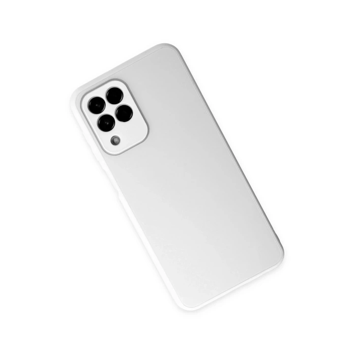 BFS  Samsung Galaxy M33 Kılıf Glass Kapak - Beyaz