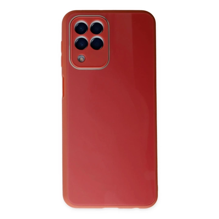BFS  Samsung Galaxy M33 Kılıf Glass Kapak - Bordo