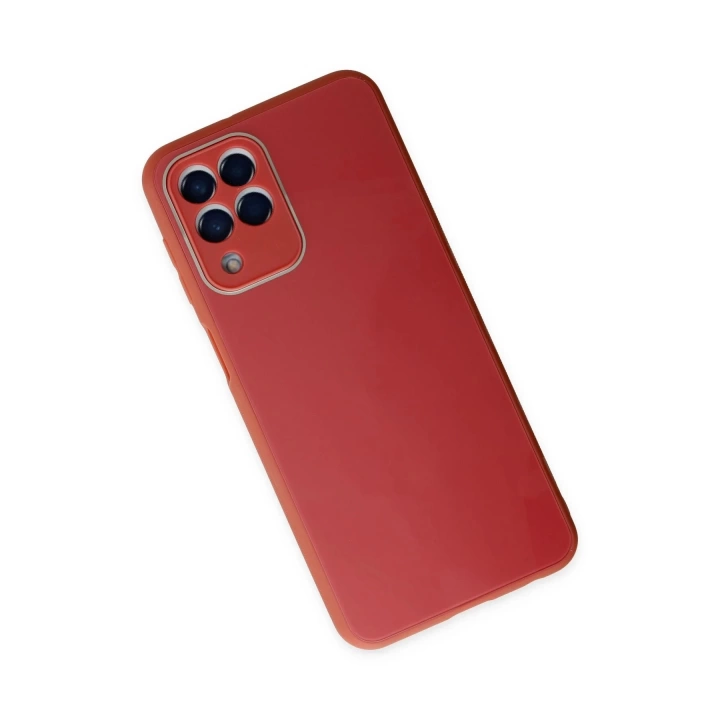 BFS  Samsung Galaxy M33 Kılıf Glass Kapak - Bordo