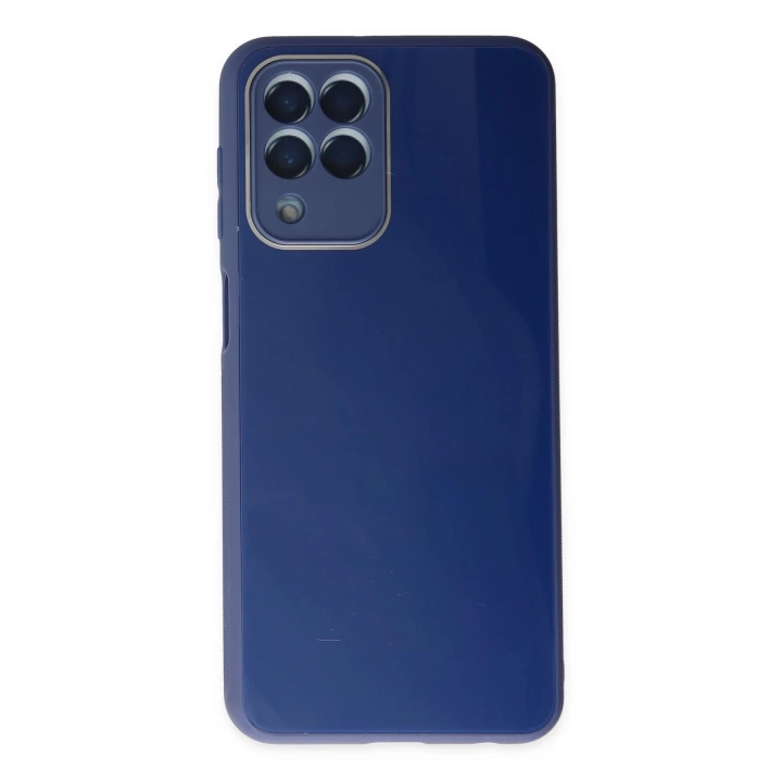 BFS  Samsung Galaxy M33 Kılıf Glass Kapak - Lacivert
