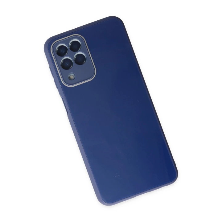 BFS  Samsung Galaxy M33 Kılıf Glass Kapak - Lacivert