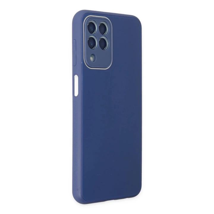 BFS  Samsung Galaxy M33 Kılıf Glass Kapak - Lacivert