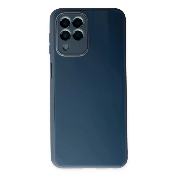 BFS  Samsung Galaxy M33 Kılıf Glass Kapak - Mavi