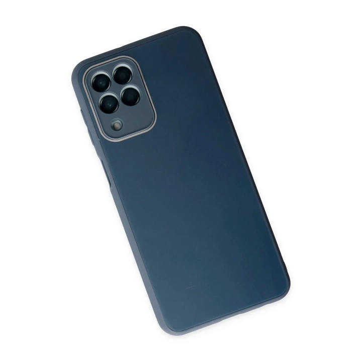BFS  Samsung Galaxy M33 Kılıf Glass Kapak - Mavi