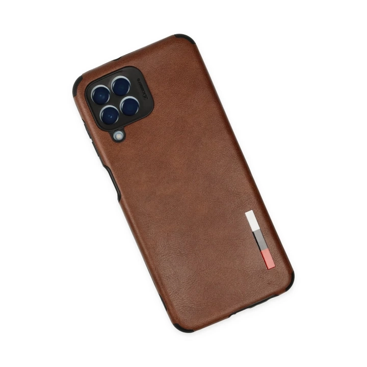 BFS  Samsung Galaxy M33 Kılıf Loop Deri Silikon - Kahverengi