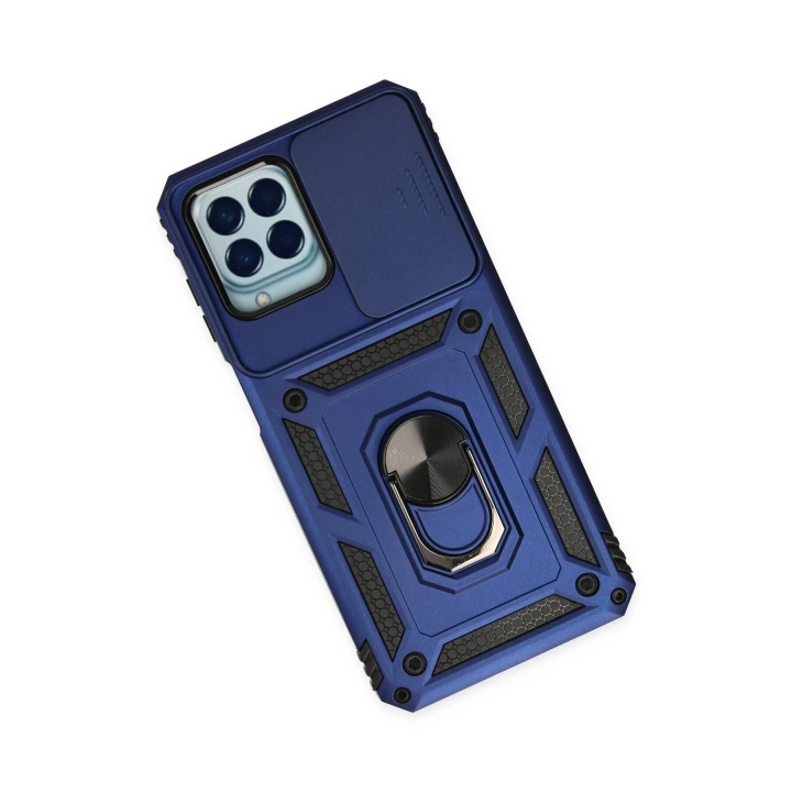 BFS  Samsung Galaxy M33 Kılıf Pars Lens Yüzüklü Silikon - Lacivert