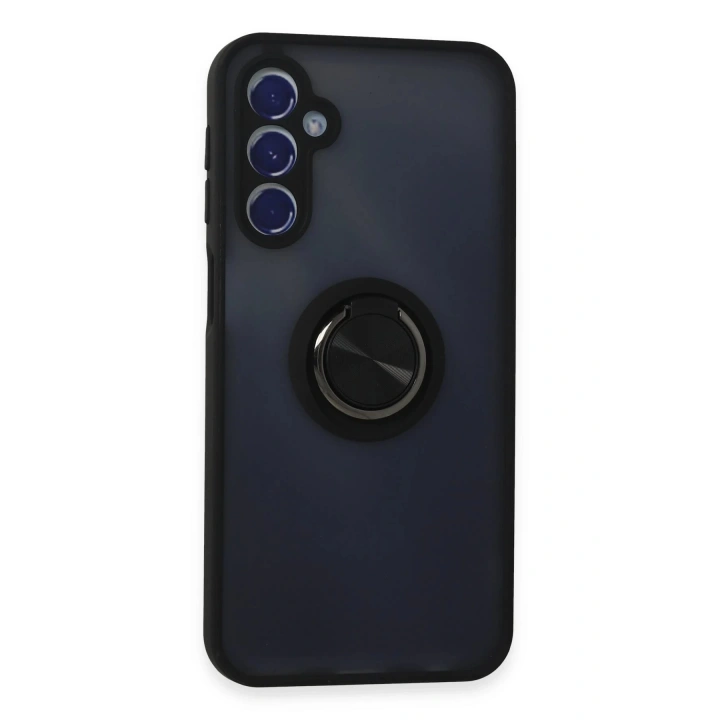 BFS Samsung Galaxy M34 5G Kılıf Montreal Yüzüklü Silikon Kapak - Siyah