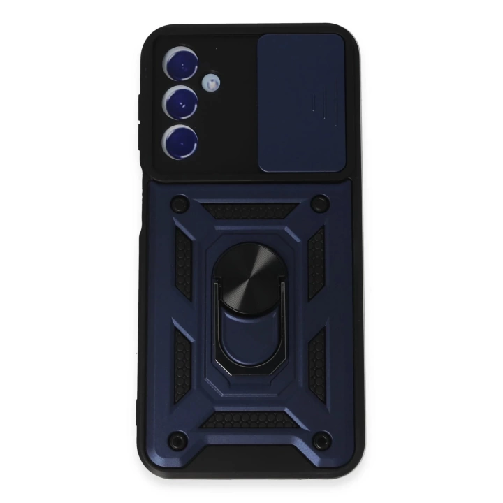 BFS  Samsung Galaxy M34 5G Kılıf Pars Lens Yüzüklü Silikon - Lacivert