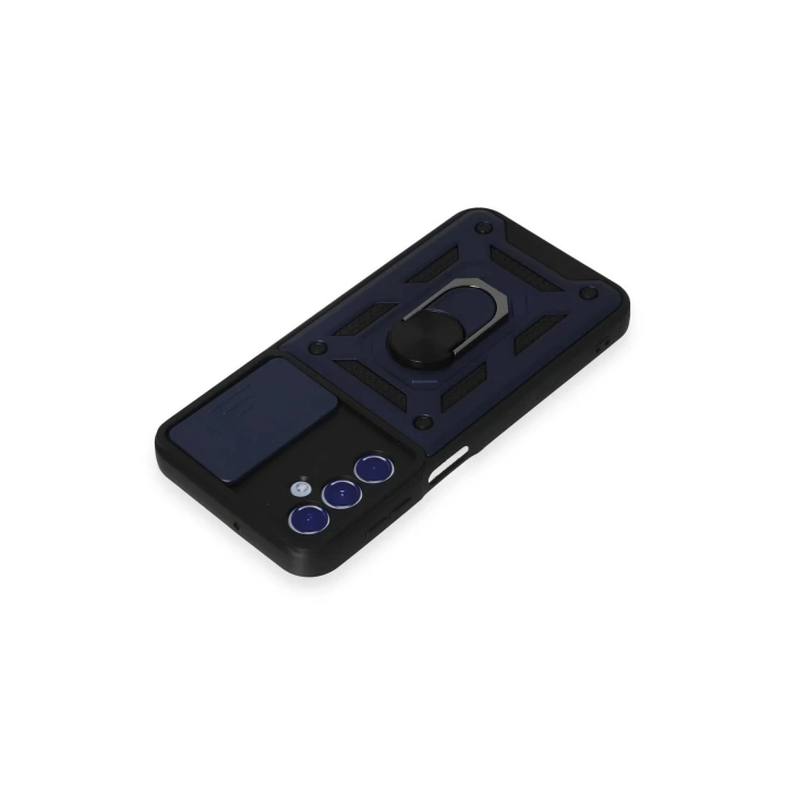 BFS  Samsung Galaxy M34 5G Kılıf Pars Lens Yüzüklü Silikon - Lacivert