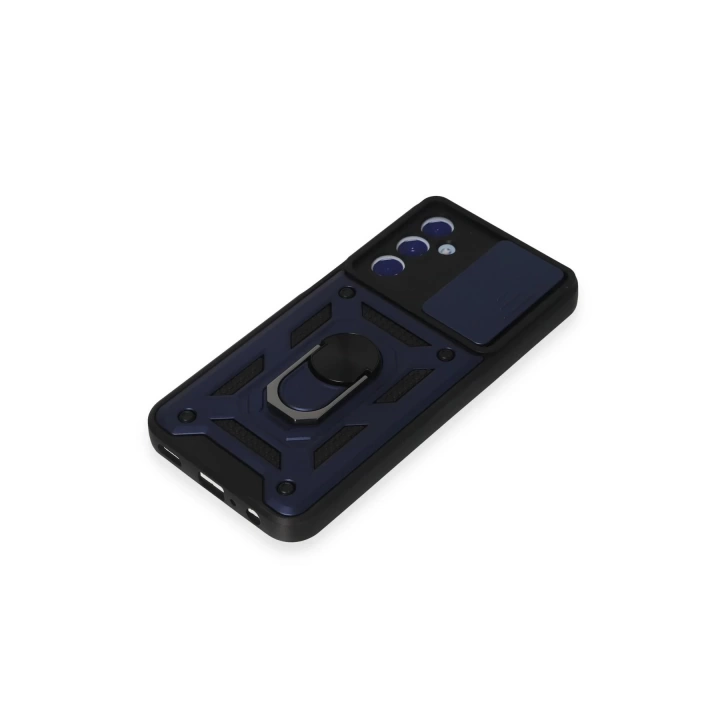 BFS  Samsung Galaxy M34 5G Kılıf Pars Lens Yüzüklü Silikon - Lacivert