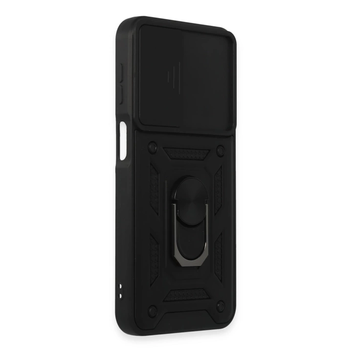 BFS  Samsung Galaxy M34 5G Kılıf Pars Lens Yüzüklü Silikon - Siyah