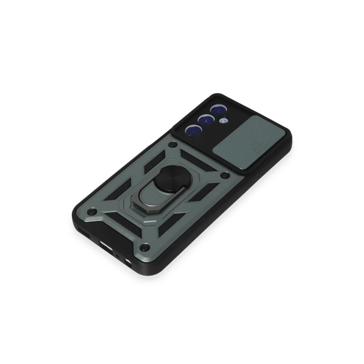 BFS  Samsung Galaxy M34 5G Kılıf Pars Lens Yüzüklü Silikon - Yeşil