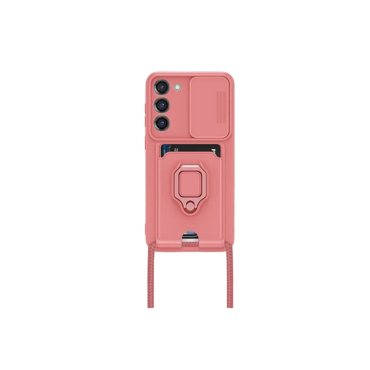 BFS  Samsung Galaxy M34 5G Kılıf Zuma Kartvizitli Yüzüklü Silikon - Pembe