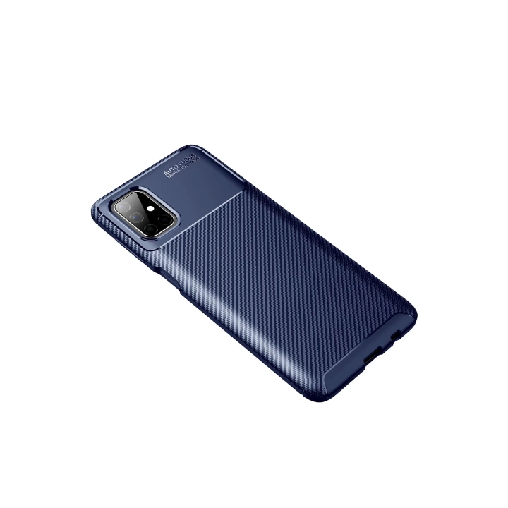BFS  Samsung Galaxy M51 Kılıf Auto Focus Karbon Kapak - Lacivert