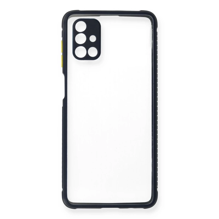 BFS  Samsung Galaxy M51 Kılıf Miami Şeffaf Silikon - Lacivert