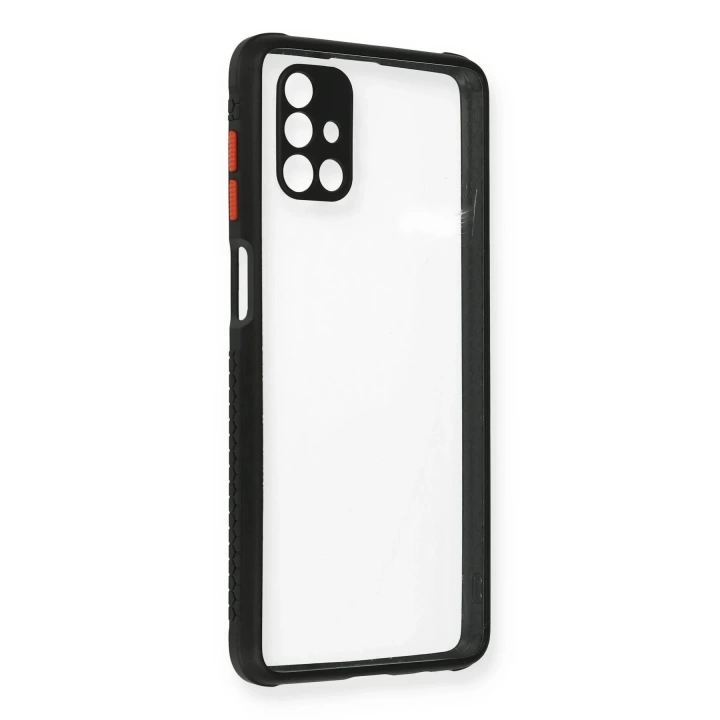 BFS  Samsung Galaxy M51 Kılıf Miami Şeffaf Silikon - Siyah