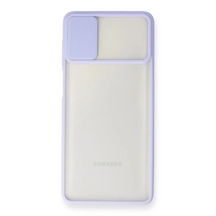 BFS  Samsung Galaxy M51 Kılıf Palm Buzlu Kamera Sürgülü Silikon - Lila