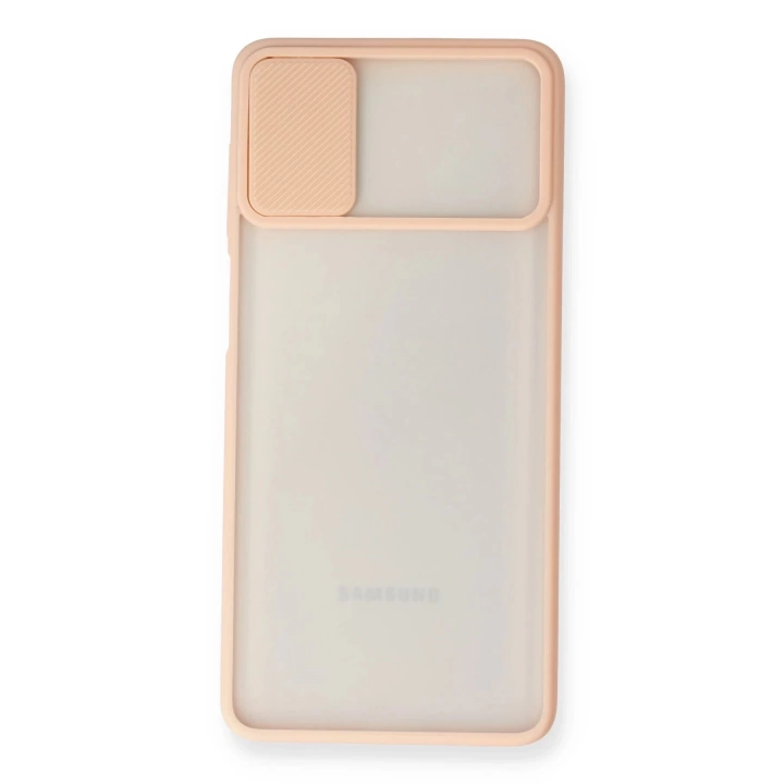 BFS  Samsung Galaxy M51 Kılıf Palm Buzlu Kamera Sürgülü Silikon - Pembe