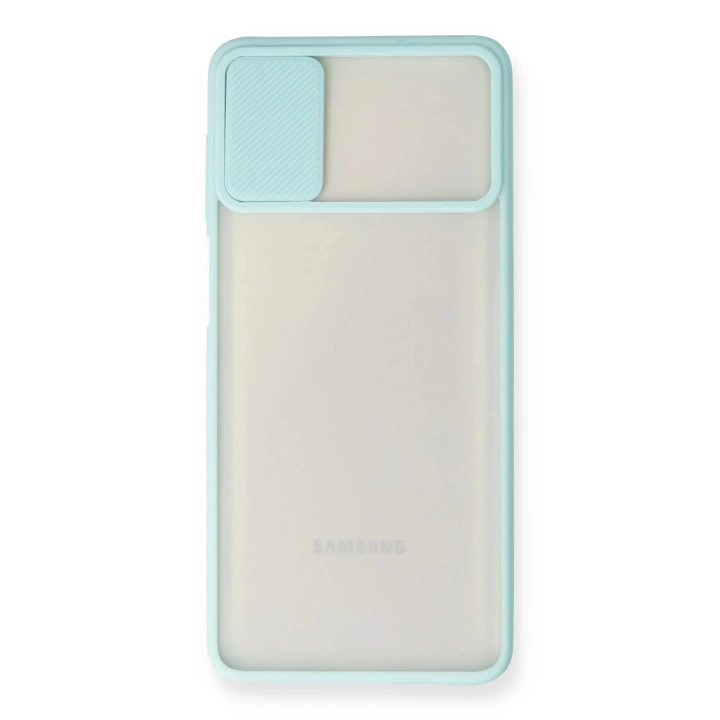 BFS  Samsung Galaxy M51 Kılıf Palm Buzlu Kamera Sürgülü Silikon - Turkuaz