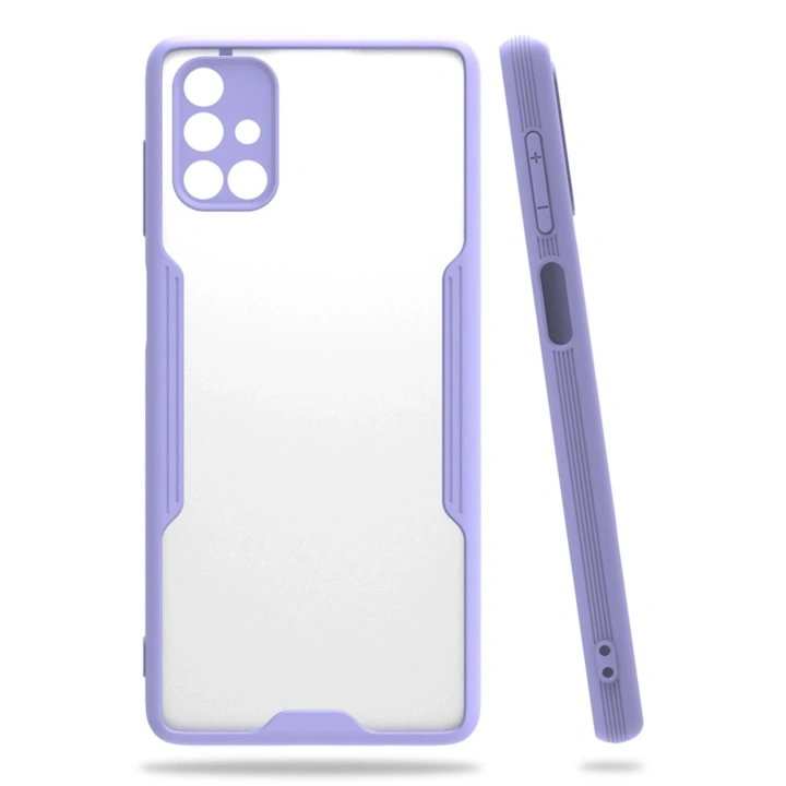 BFS  Samsung Galaxy M51 Kılıf Platin Silikon - Lila